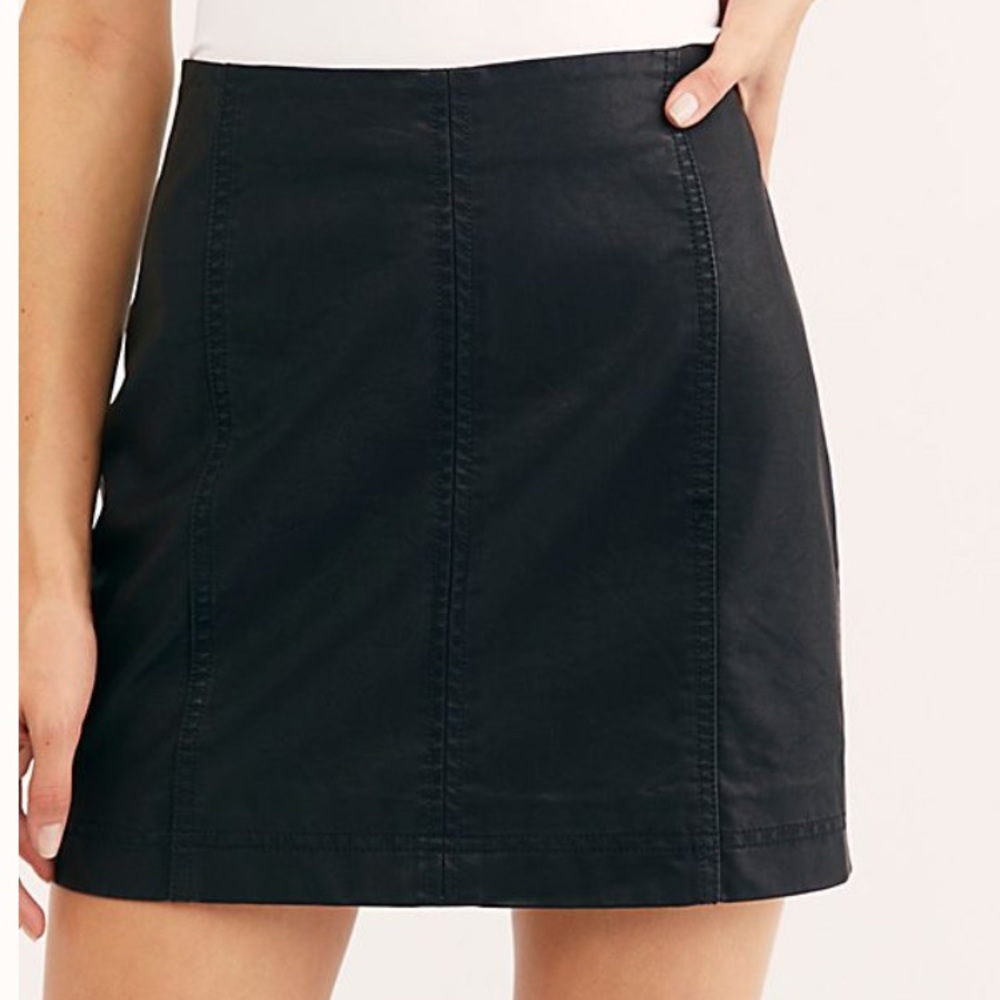 Free People vegan leather skirt